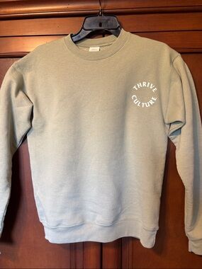 Thrive Culture Sage Green Crewneck Sweatshirt Women’s S Be Kind To Your Mind EUC